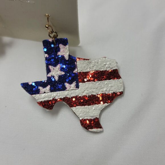 Texas Red, White, & Blue - Stars & Stripes Earrings - Never Worn - Picture 3 of 8